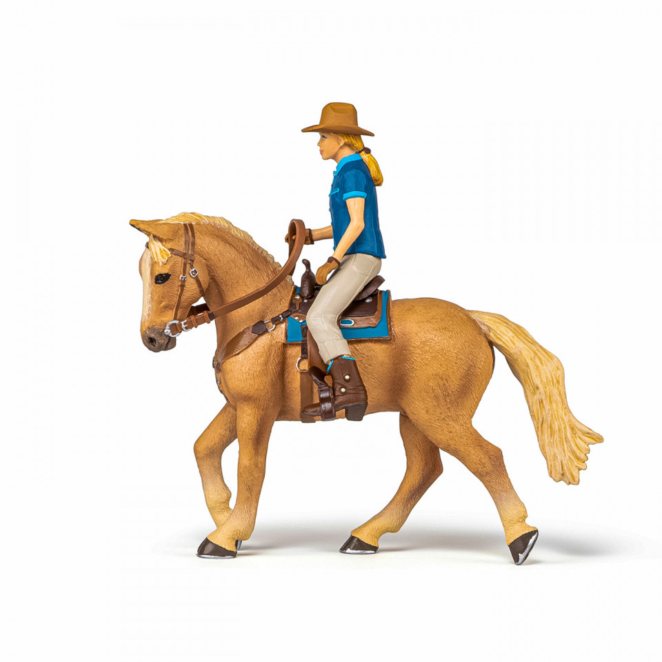 Papo Figurina Set Cowgirl (Vacarita) Pe Cal Usa - 1 | YEO