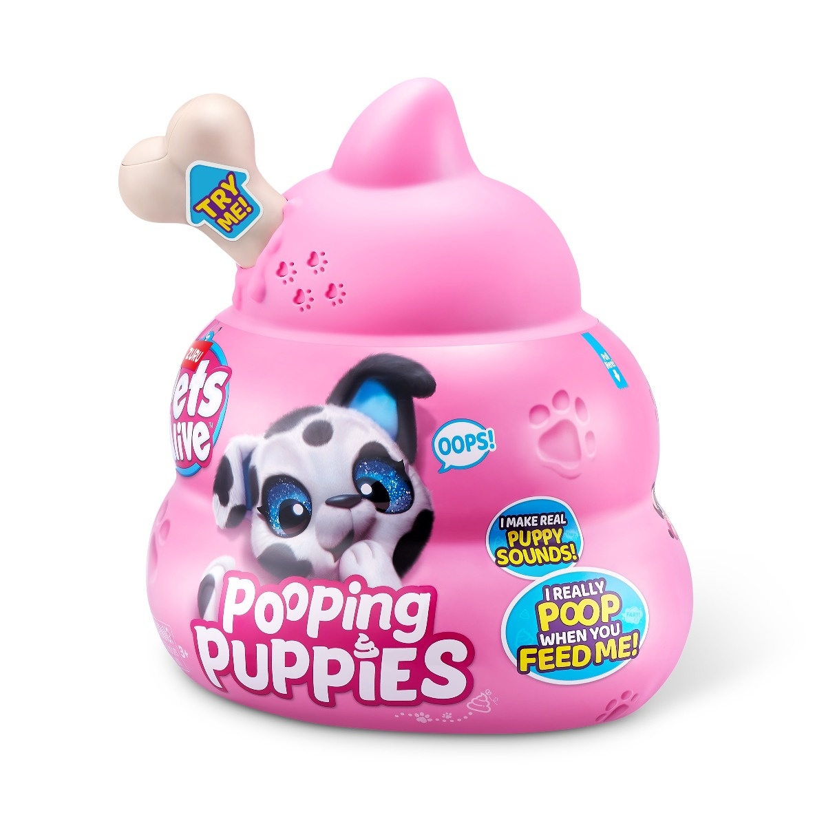 Pets Alive - Jucarie de plus interactiva catelus cu accesorii surpriza, Pooping Puppies - 1 | YEO