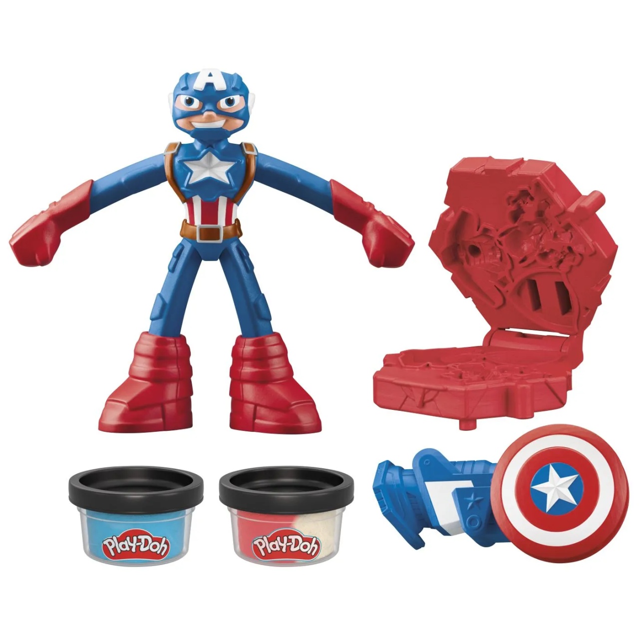 Play-Doh Marvel Figurina Flexibila Cu Accesorii Captain America 10Cm - 1 | YEO