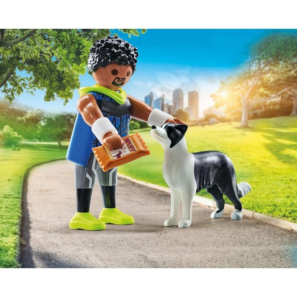 Playmobil - Figurina alergator cu animalut de colectie caine Border Collie - 3 | YEO