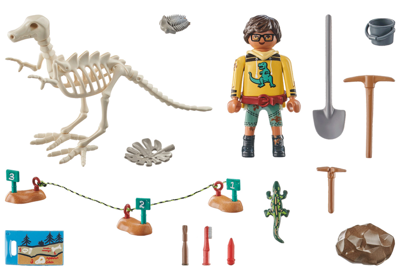 Playmobil-SAPATURI ARHEOLOGICE CU SCHELET DE DINOZAUR - 1 | YEO