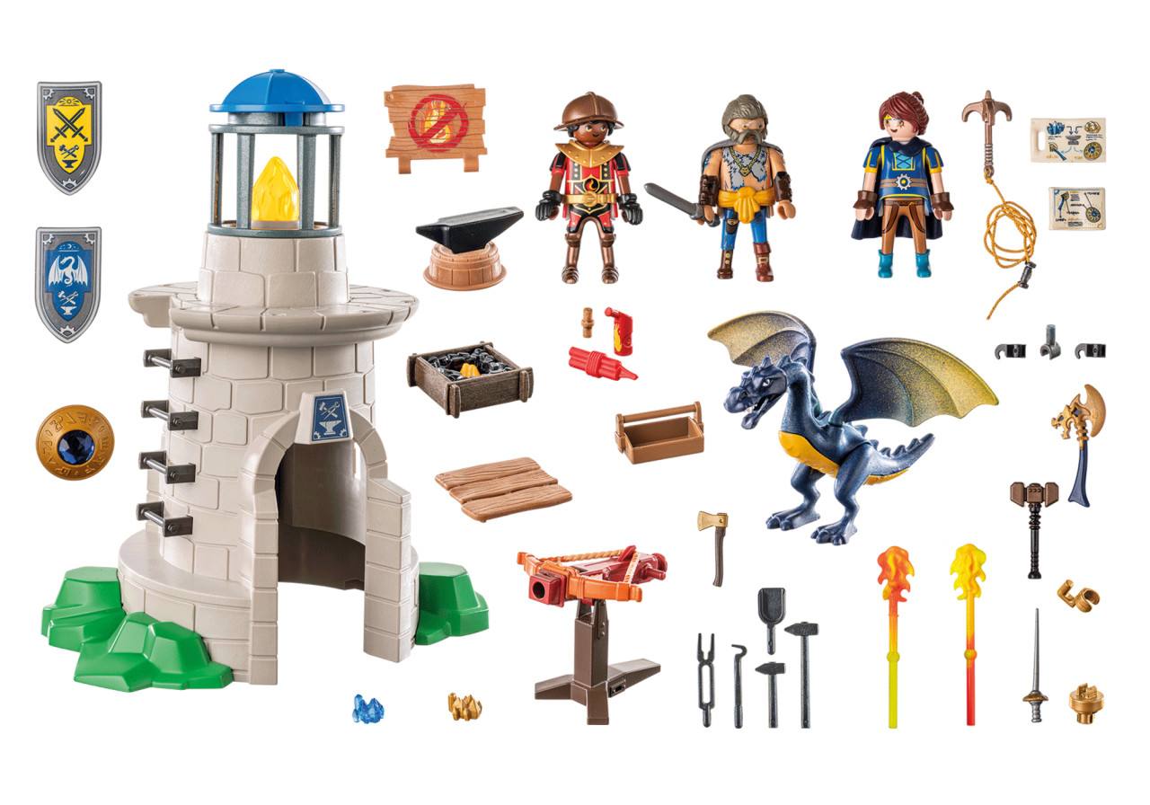 Playmobil-TURNUL CAVALERULUI CU FIERAR SI DRAGON - 1 | YEO