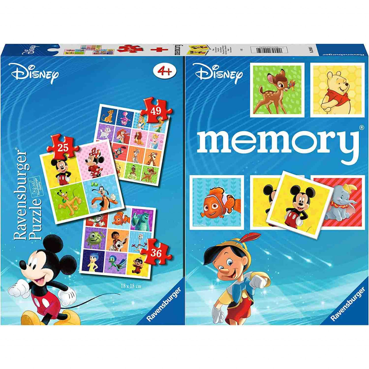 Puzzle + Joc Memory Personaje Disney, 25/36/49 Piese - 1 | YEO