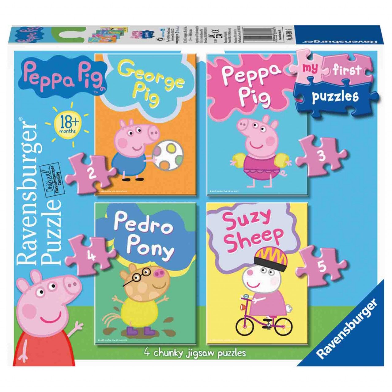 Puzzle Set 4 Buc Peppa Pig, 2/3/4/5 Piese