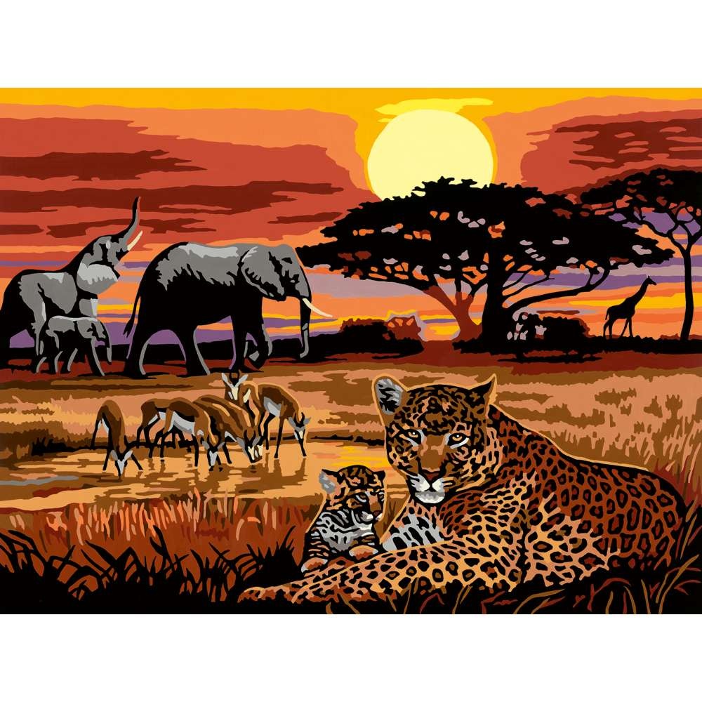 Ravensburger - CreArt pictura pe numere pentru adulti peisaj din savana - 2 | YEO