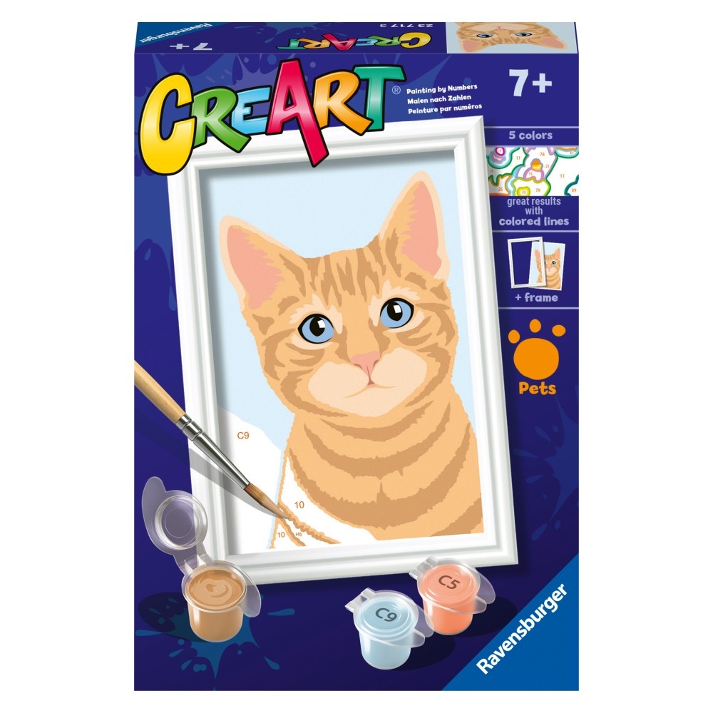 Ravensburger - CreArt pictura pe numere pentru copii pisicuta portocalie