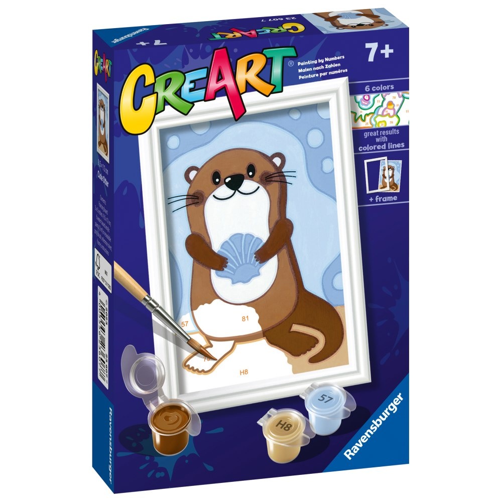 Ravensburger - CreArt pictura pe numere pentru copii vidra dragalasa - 1 | YEO