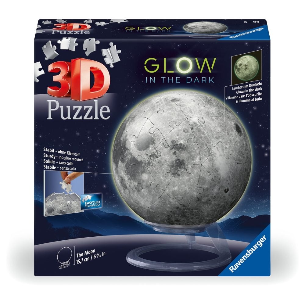 Ravensburger - Puzzle 3D luna lumineaza in intuneric 72 piese - 2 | YEO