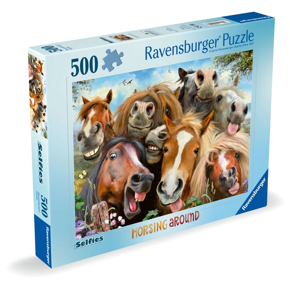 Ravensburger - Puzzle cai zambitori 500 piese design nou - 1 | YEO