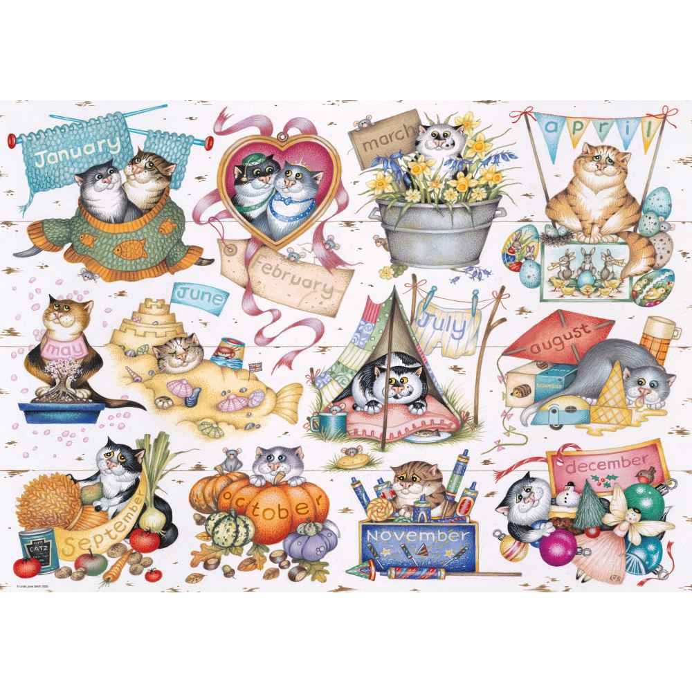 Ravensburger - Puzzle calendarul pisicutelor 1000 piese - 2 | YEO