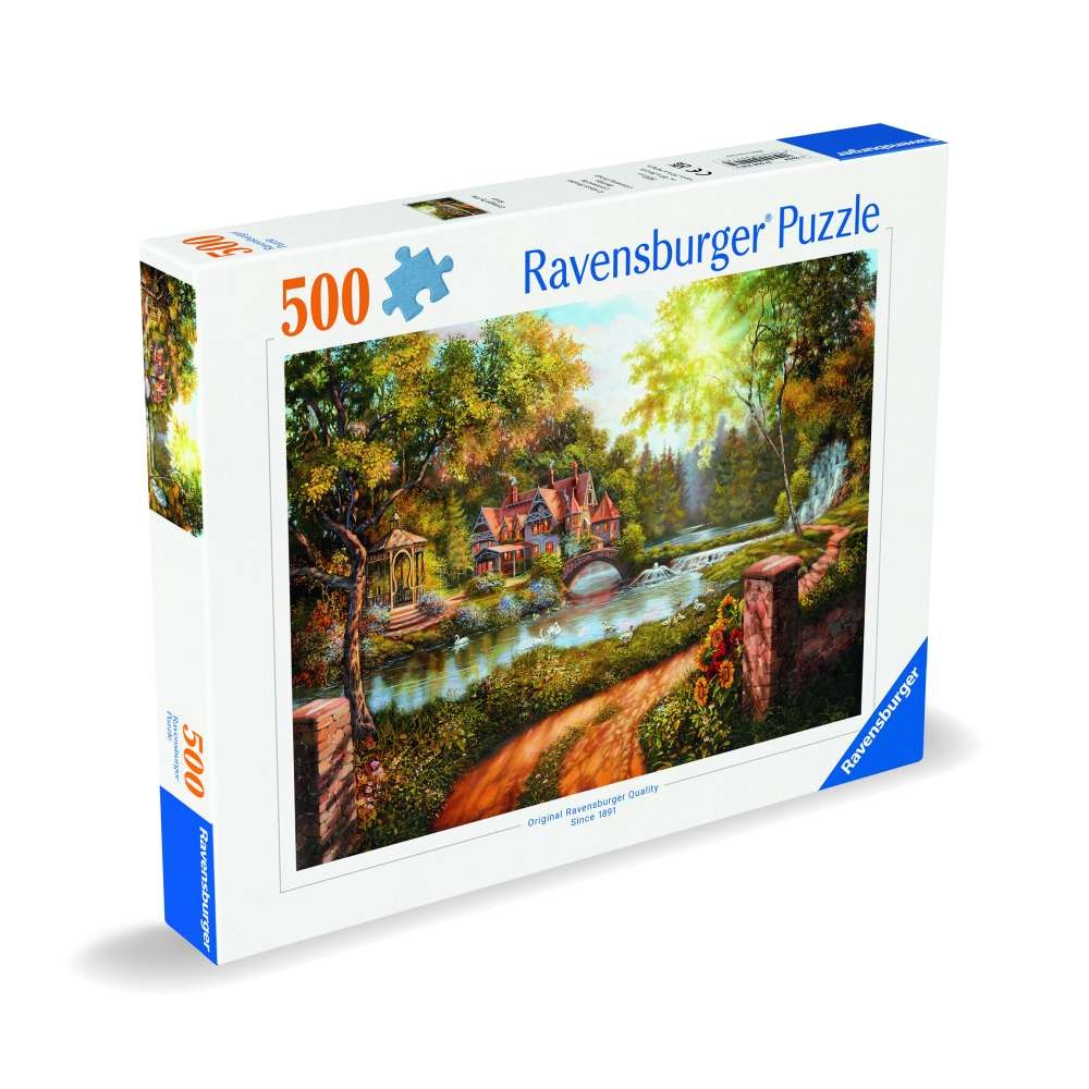 Ravensburger - Puzzle casuta langa rau 500 piese design nou - 1 | YEO