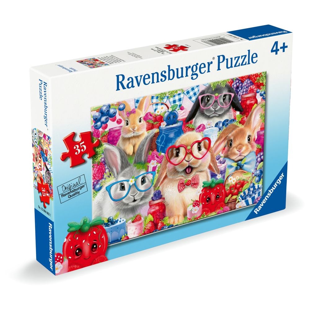 Ravensburger - Puzzle iepurasi si fructe de padure 35 piese - 1 | YEO