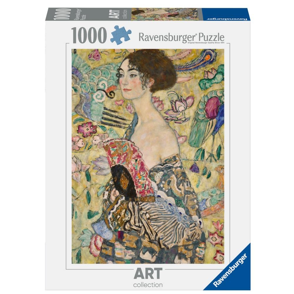Ravensburger - Puzzle Klimt doamna cu evantai 1000 piese