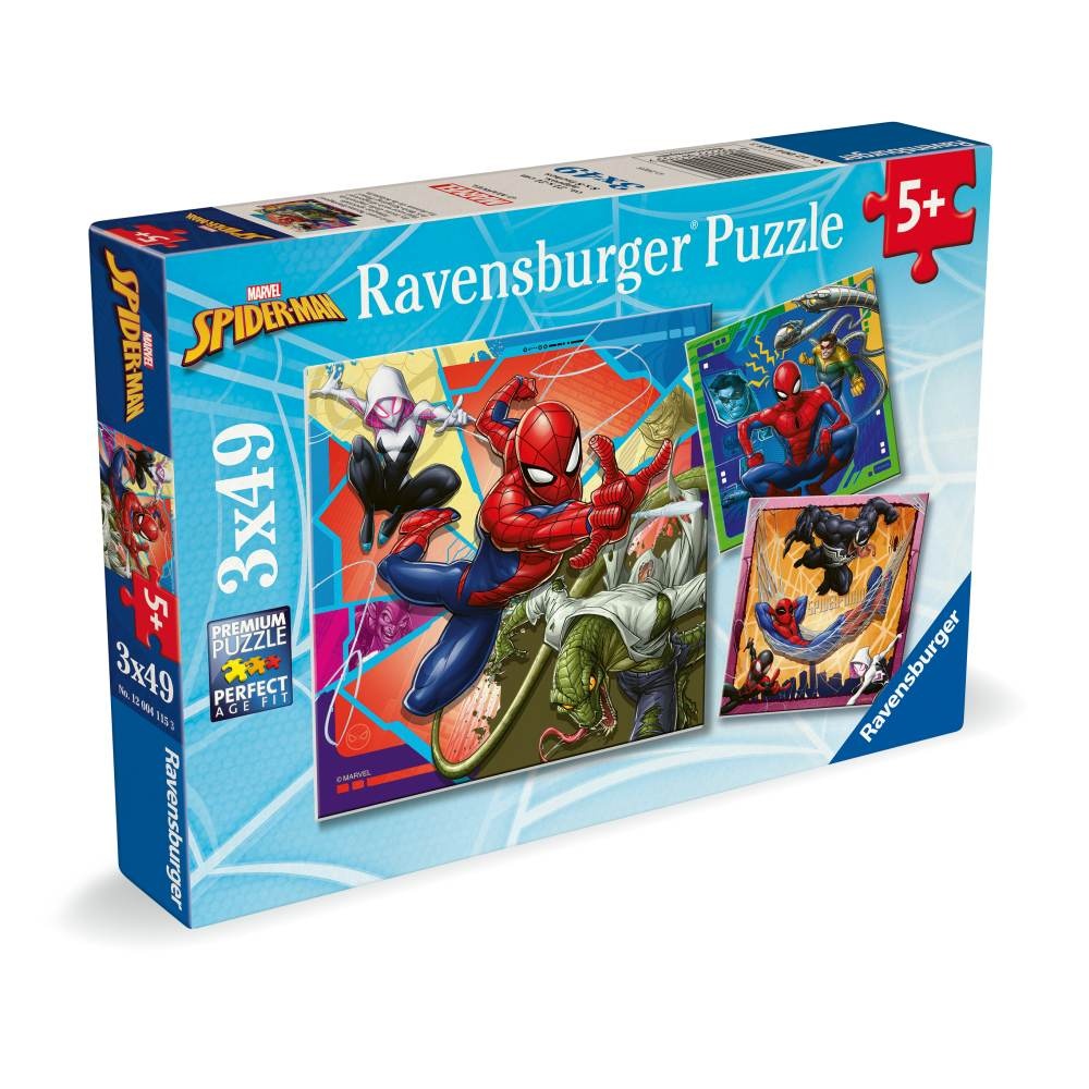 Ravensburger - Puzzle Marvel Spiderman 3x49 piese - 1 | YEO