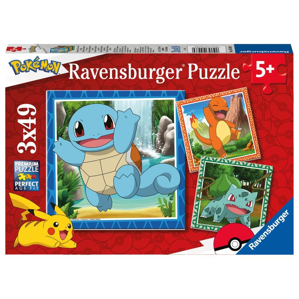 Ravensburger - Puzzle personaje Pokemon 3x49 piese - 1 | YEO