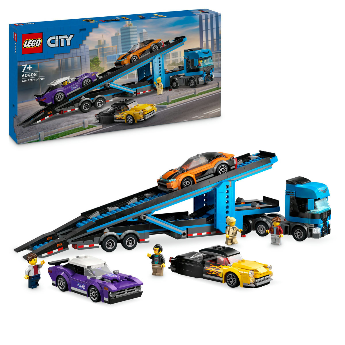 Set LEGO City - Camion transportor de masini sport (60408)