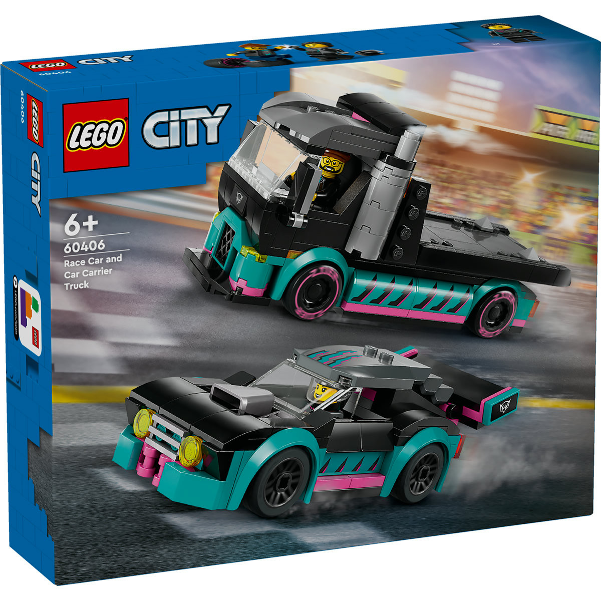 Set LEGO City - Masina de curse si camion transportator (60406) - 1 | YEO