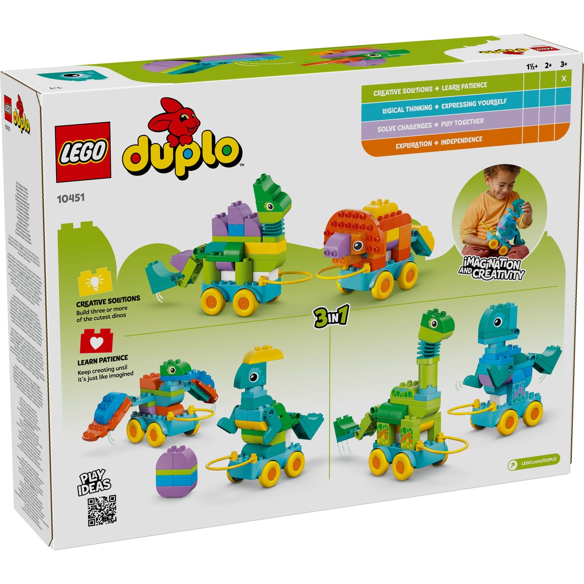 Set LEGO DUPLO - Dinozauri pe roţi 3 în 1 (10451) - 2 | YEO