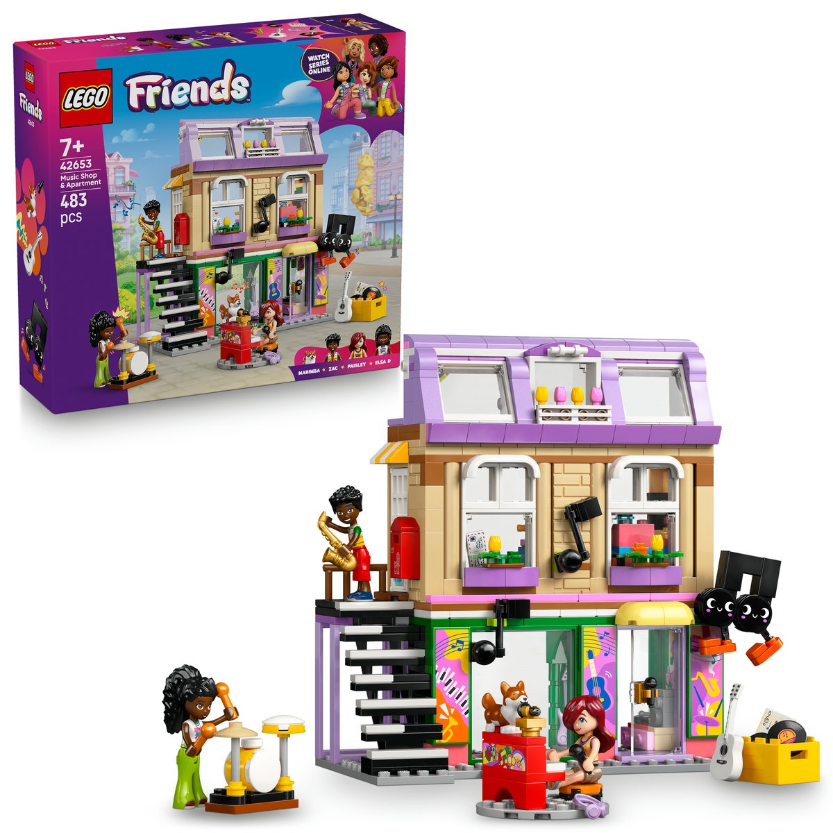 Set LEGO Friends - Magazin de muzică şi apartament (42653)