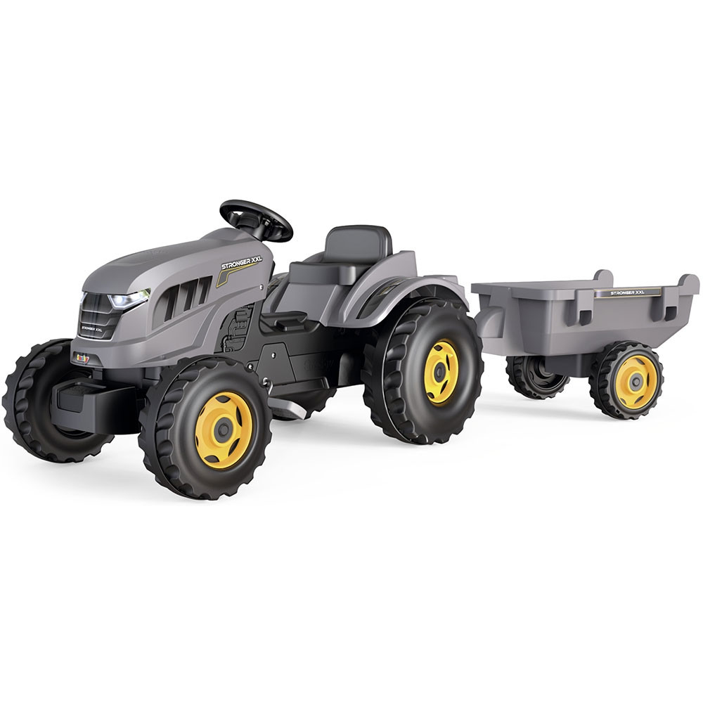 Tractor cu pedale si remorca Smoby Stronger XXL gri - 2 | YEO