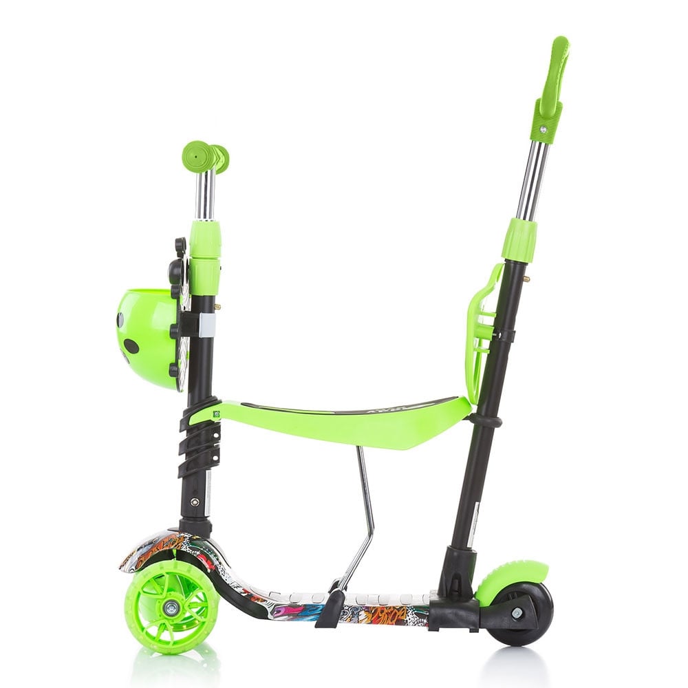 Trotineta Chipolino Kiddy Evo 3 in 1 cu maner green graffiti - 1 | YEO