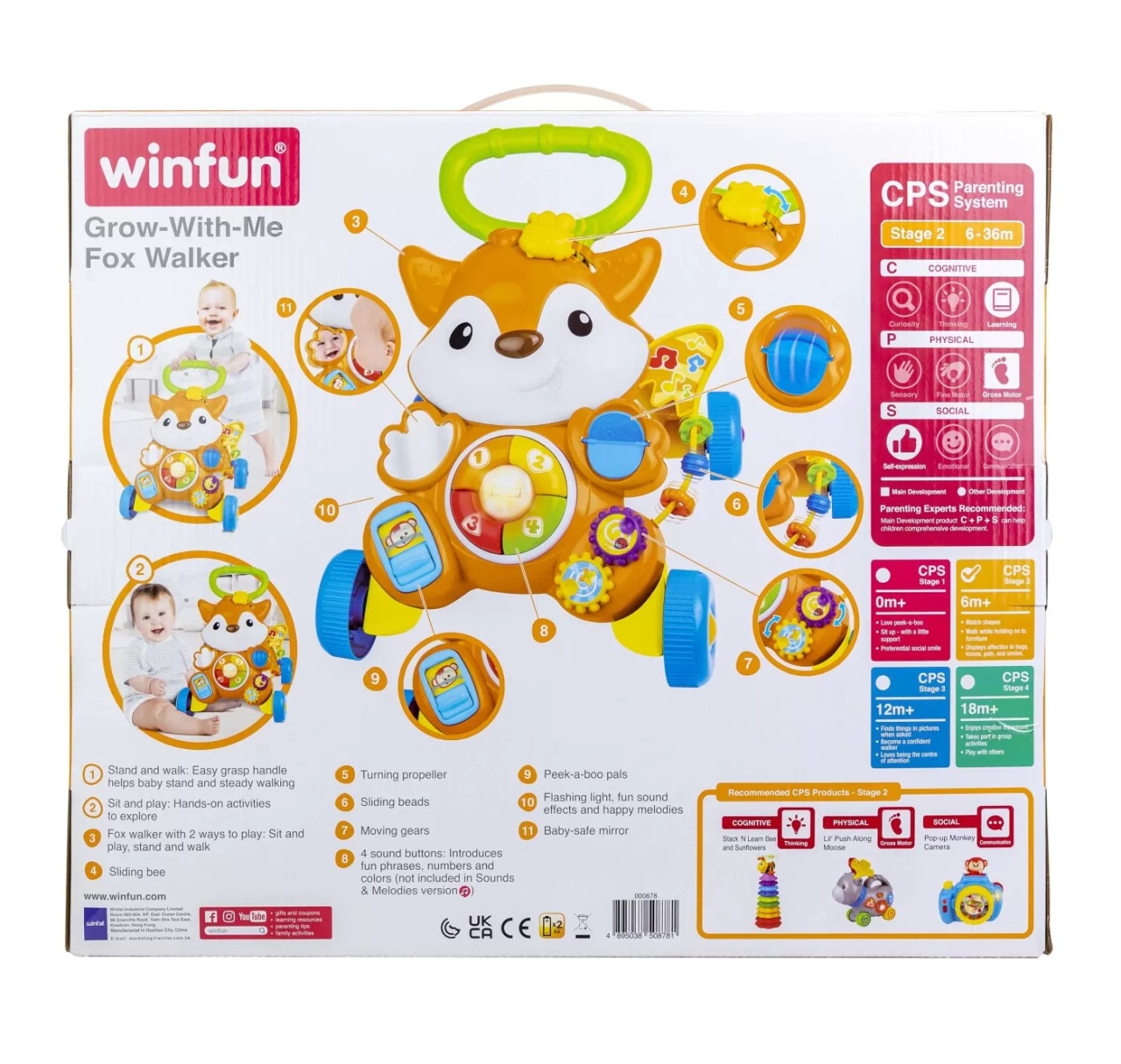 Winfun Antemergator Vulpe Cu Lumini Si Sunete - 3 | YEO