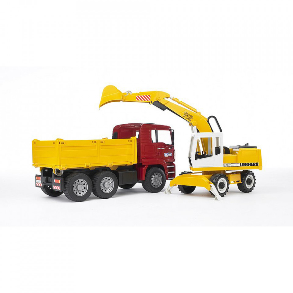 Bruder - Camion Man Tga Si Excavator Liebherr - 1 | YEO