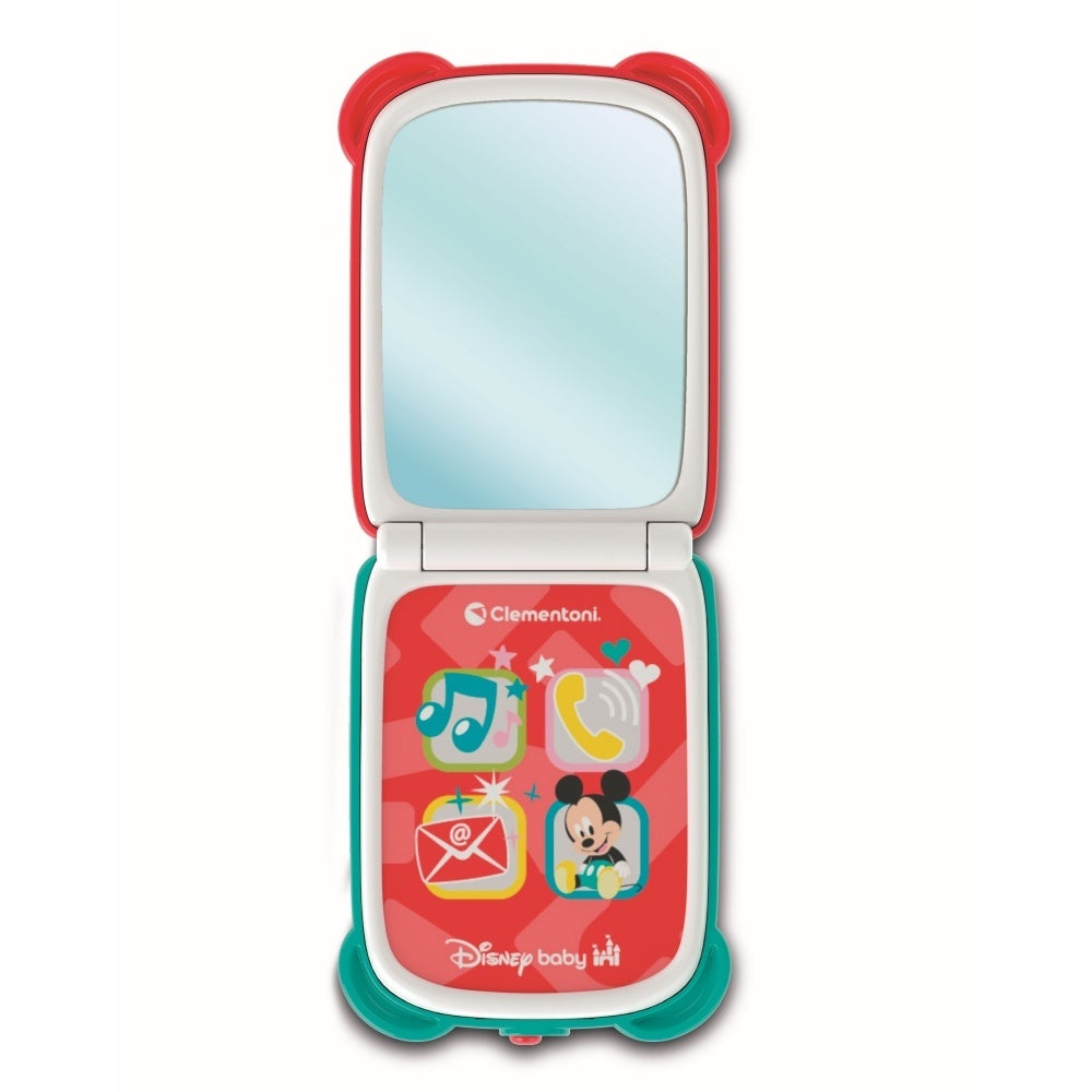 Clementoni - Telefon flip Mickey Mouse care dezvolta abilitatile motorii fine si simtul tactil - 1 | YEO