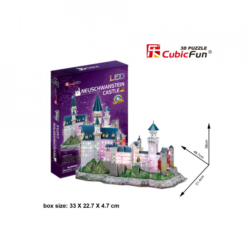 Cubic Fun - Puzzle 3D Led Castelul Neuschwanstein 128 Piese - 3 | YEO