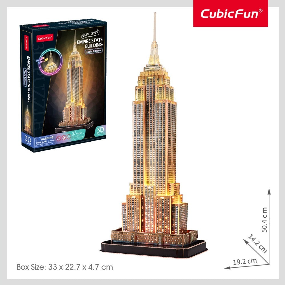 Cubic Fun - Puzzle 3D led Empire State Building 37 piese