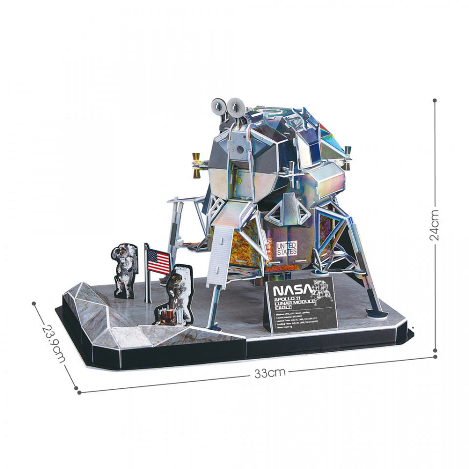 Cubic Fun - Puzzle 3D Nasa - Modulul Lunar Apollo 11, 93 Piese - 2 | YEO