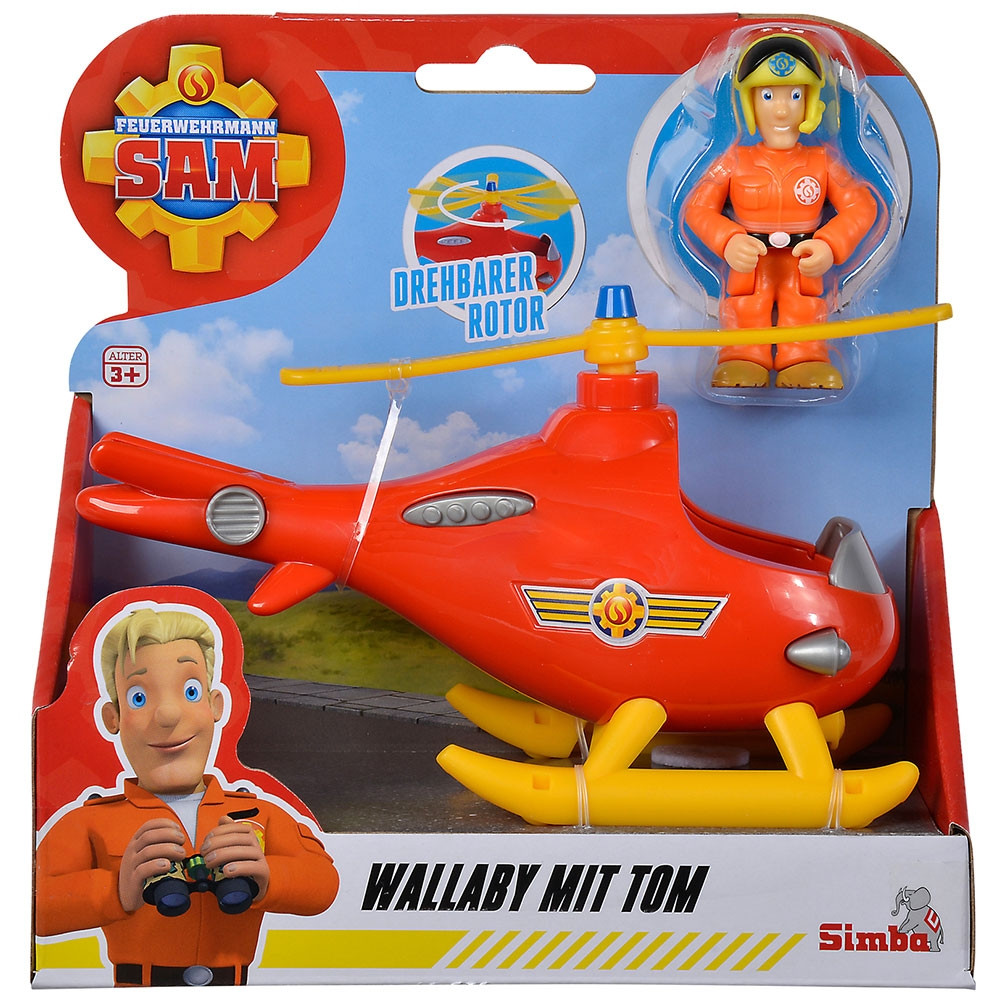 Elicopter Simba Fireman Sam Wallaby cu figurina Tom - 3 | YEO