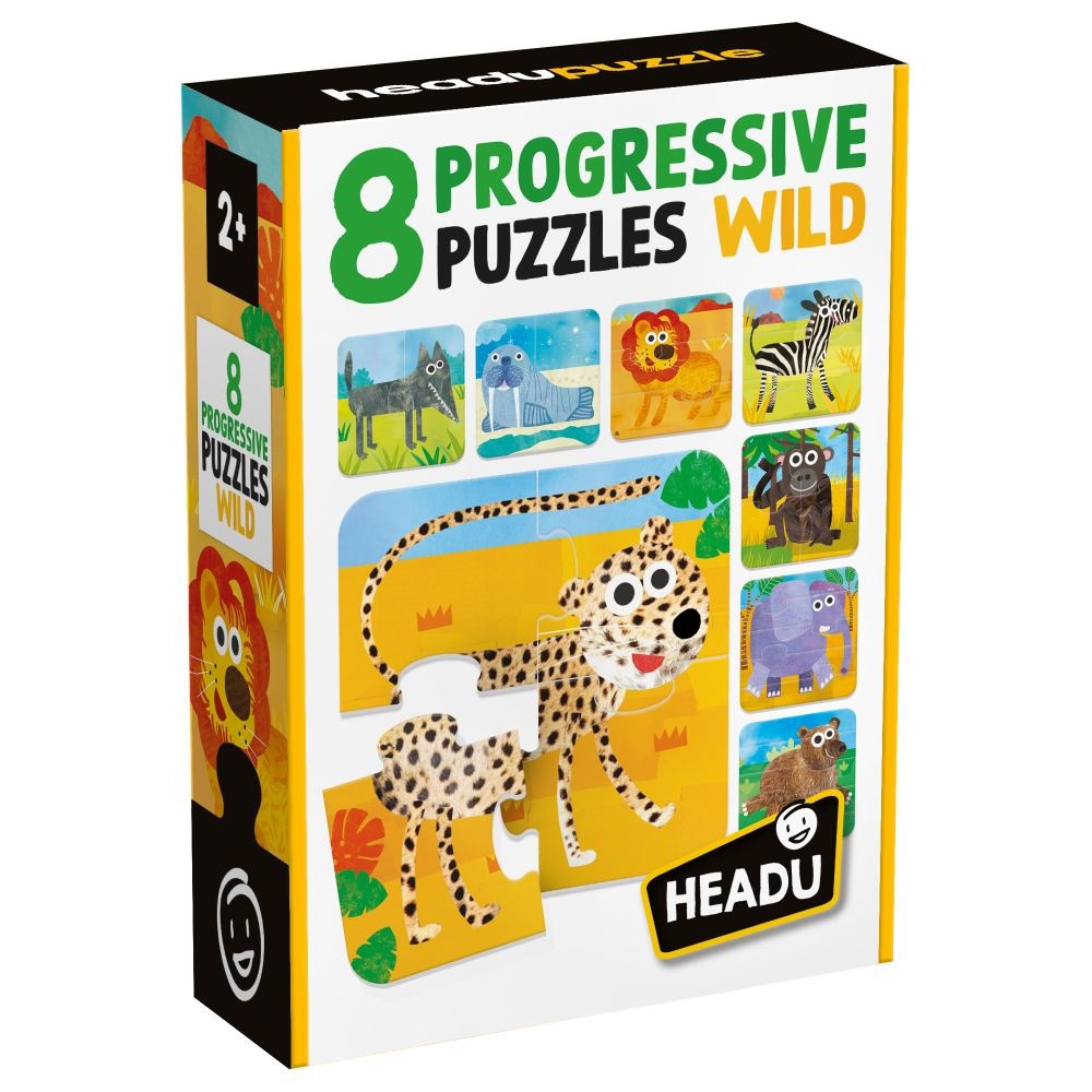 Headu - 8 puzzleuri progresive animale salbatice