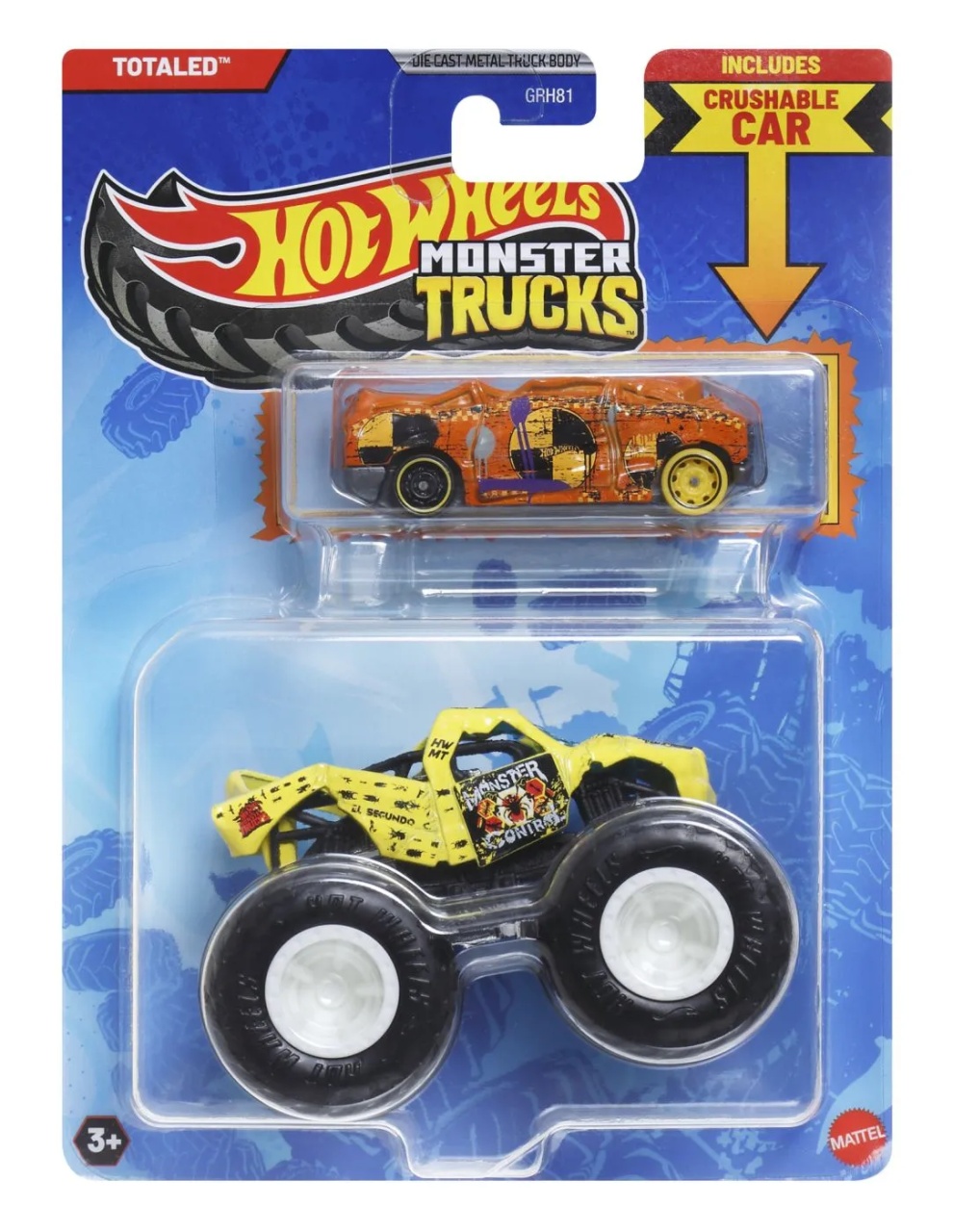 Hot Wheels Monster Truck Si Masinuta Metalica Totaled