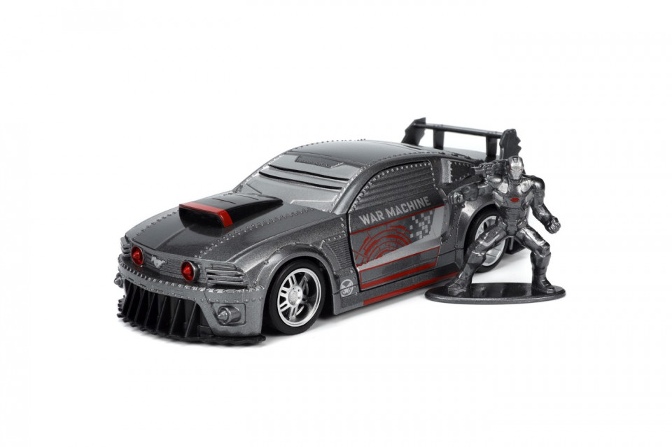 Jada Marvel Masinuta Metalica Ford Mustang Scara 1:32 Si Figurina Metalica War Machine