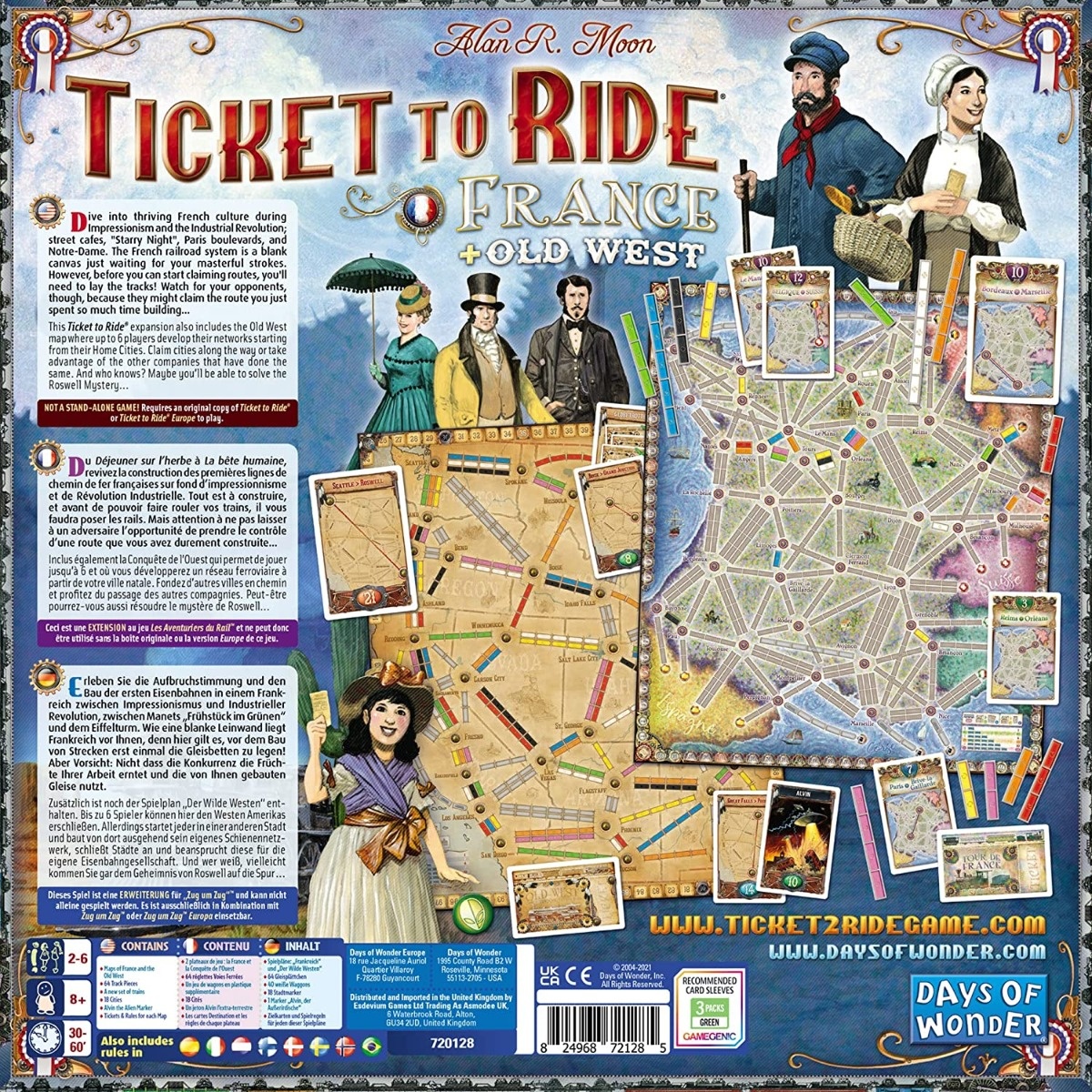 Joc de societate Ticket to Ride Map Collection France & Old West, extensie, limba engleza - 1 | YEO