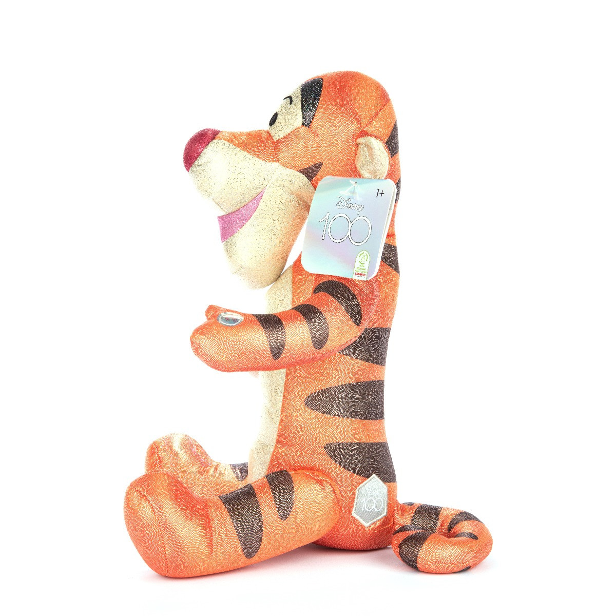 Jucarie de plus cu sclipici si sunete, Tigger, Colectia Disney 100, 28 cm - 1 | YEO