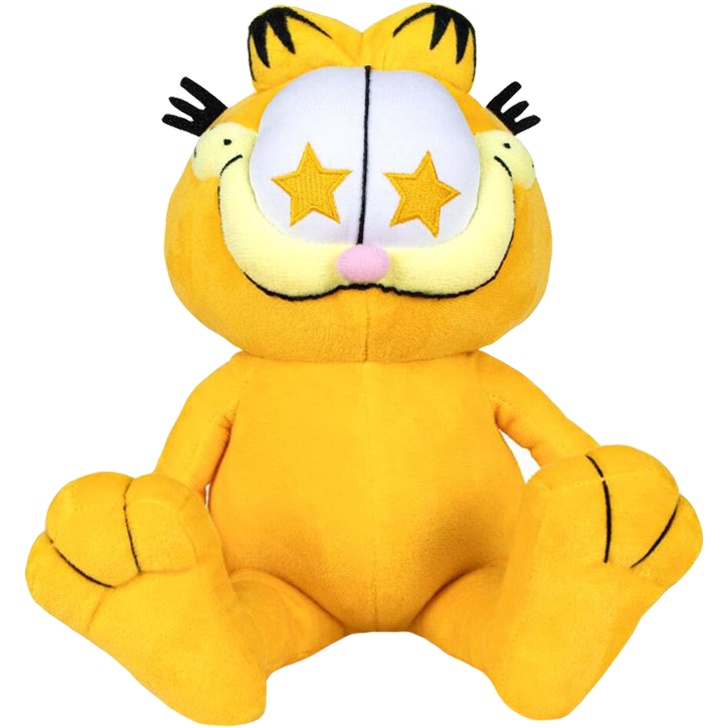 Jucarie din plus Garfield cute cu stelute, 15 cm asezat