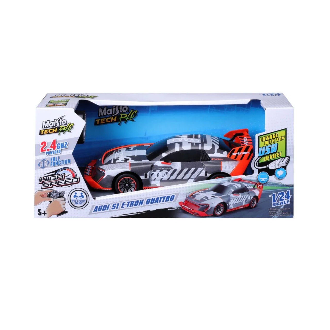 Maisto Masinuta Premium Cu Telecomanda 2.4Ghz Audi S1 E Tron Quattro Scara 1 La 24