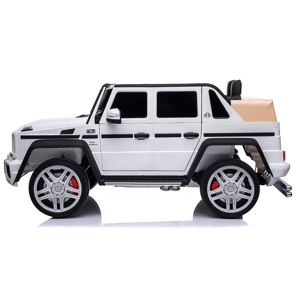 Masinuta electrica Chipolino SUV Mercedes Maybach G650 white cu scaun din piele si roti EVA - 2 | YEO