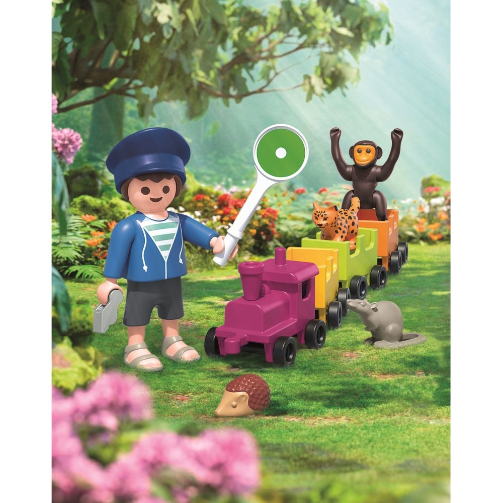 Playmobil - Jucarie de rol Plimbarea animalelor cu locomotiva - 3 | YEO