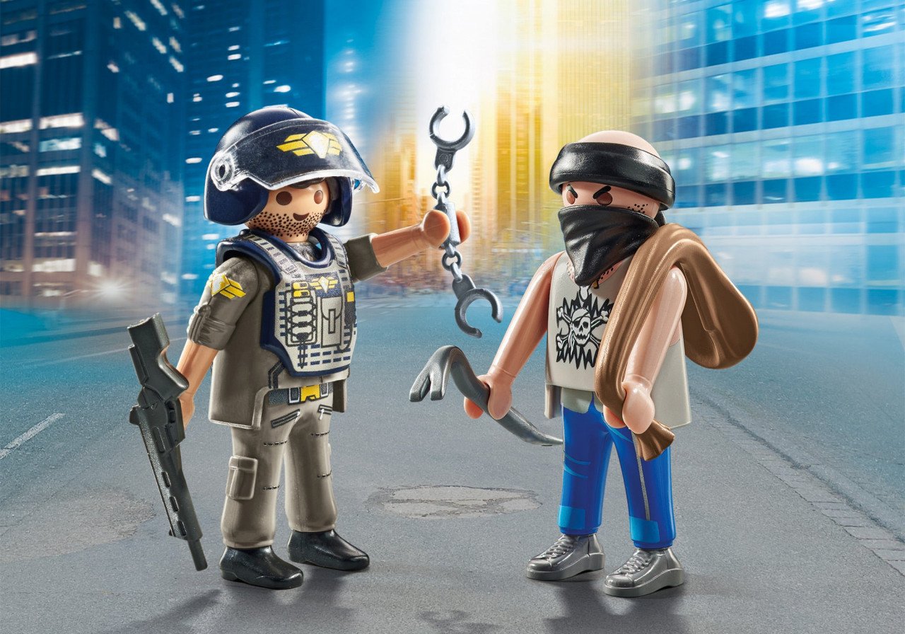 Playmobil-SET 2 FIGURINE POLITIST CU HOT - 1 | YEO