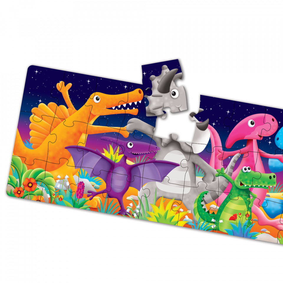 Puzzle Lung De Podea - Dinozauri Colorati - 2 | YEO