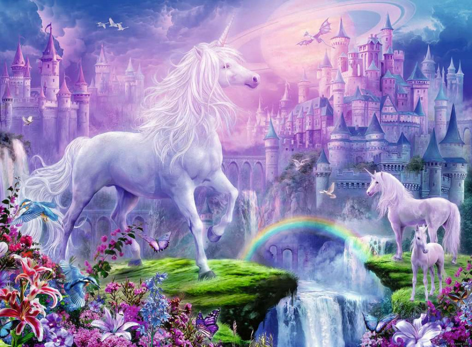 Puzzle Unicorn Cu Sclipici, 100 Piese - 1 | YEO