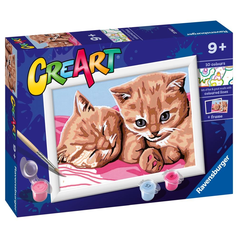 Ravensburger - CreArt pictura pe numere pentru copii pisicute prietene - 1 | YEO
