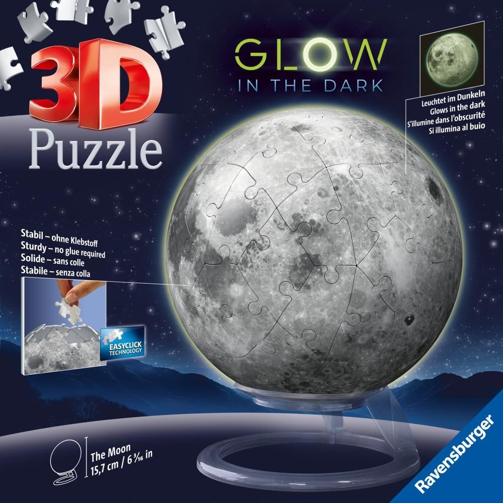 Ravensburger - Puzzle 3D luna lumineaza in intuneric 72 piese - 3 | YEO