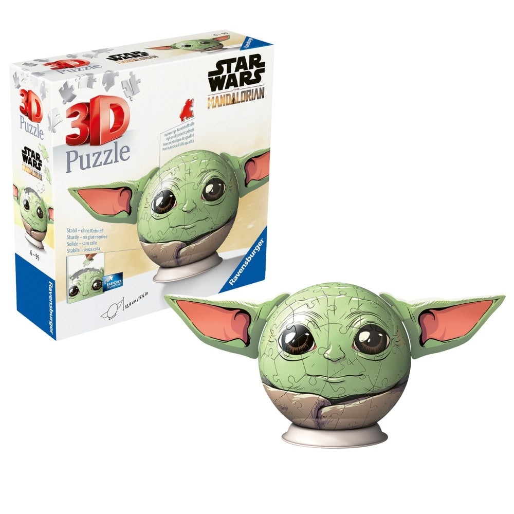 Ravensburger - Puzzle 3D Star Wars The Mandalorian figurina Grogu cu urechi 72 piese
