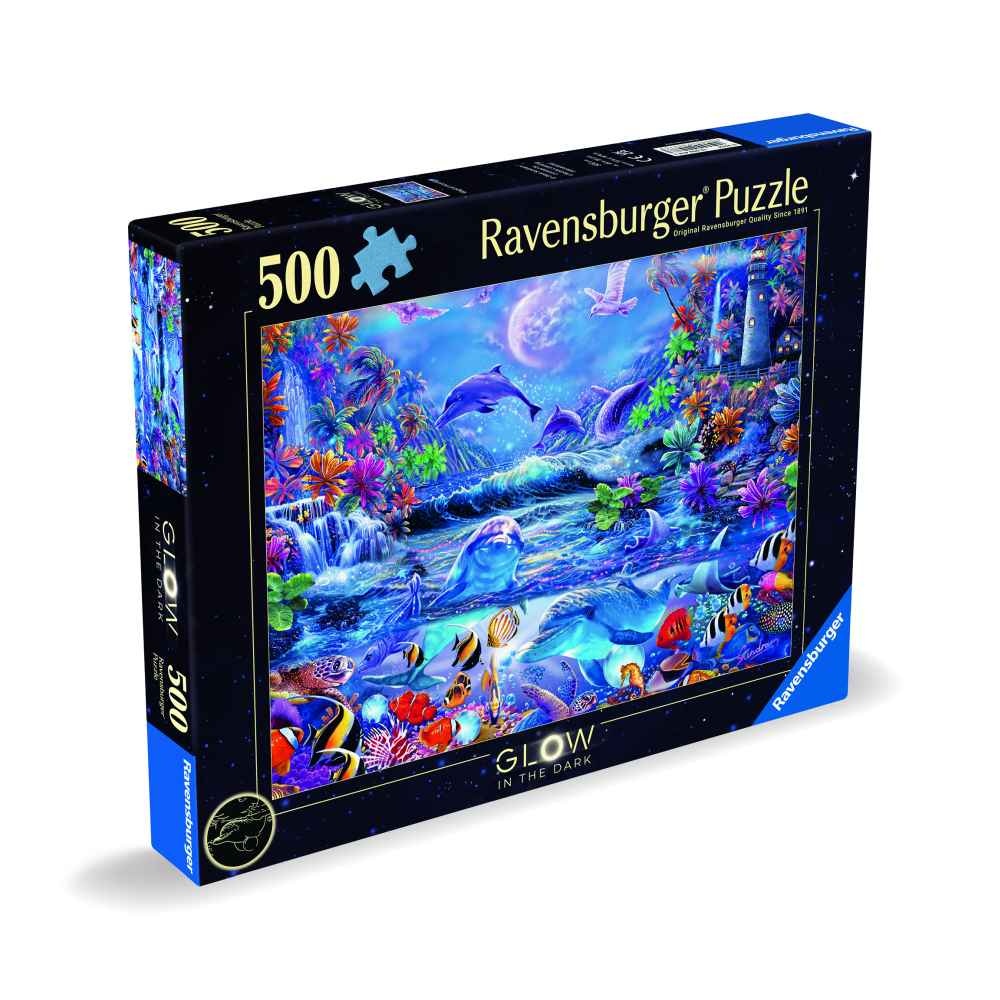 Ravensburger - Puzzle animale marine 500 piese straluceste in intuneric design nou