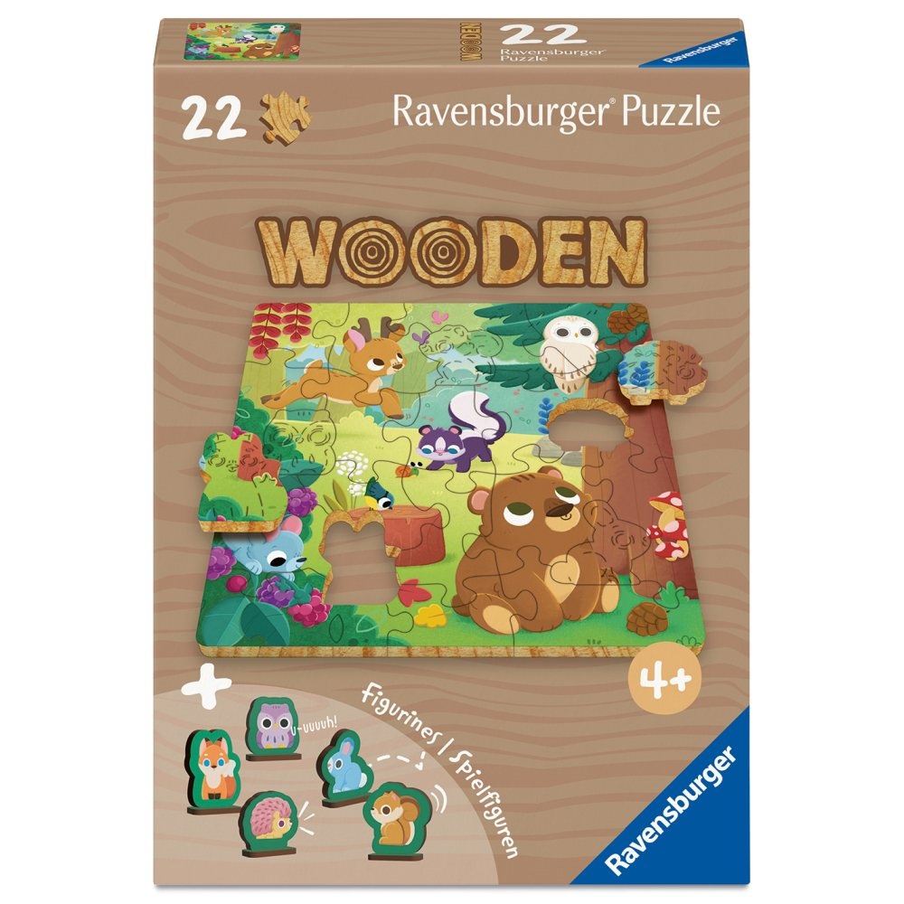 Ravensburger - Puzzle din lemn animalele padurii 22 piese