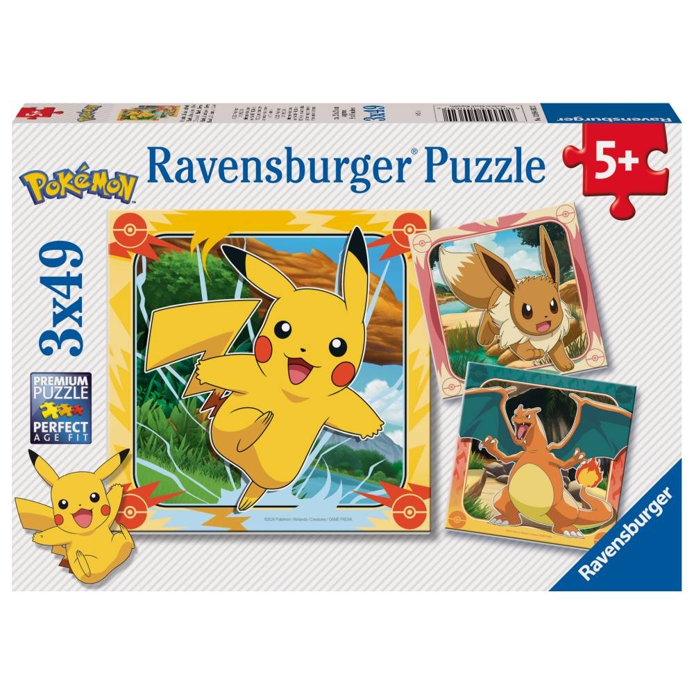 Ravensburger - Puzzle Pokemon 3x49 piese - 1 | YEO